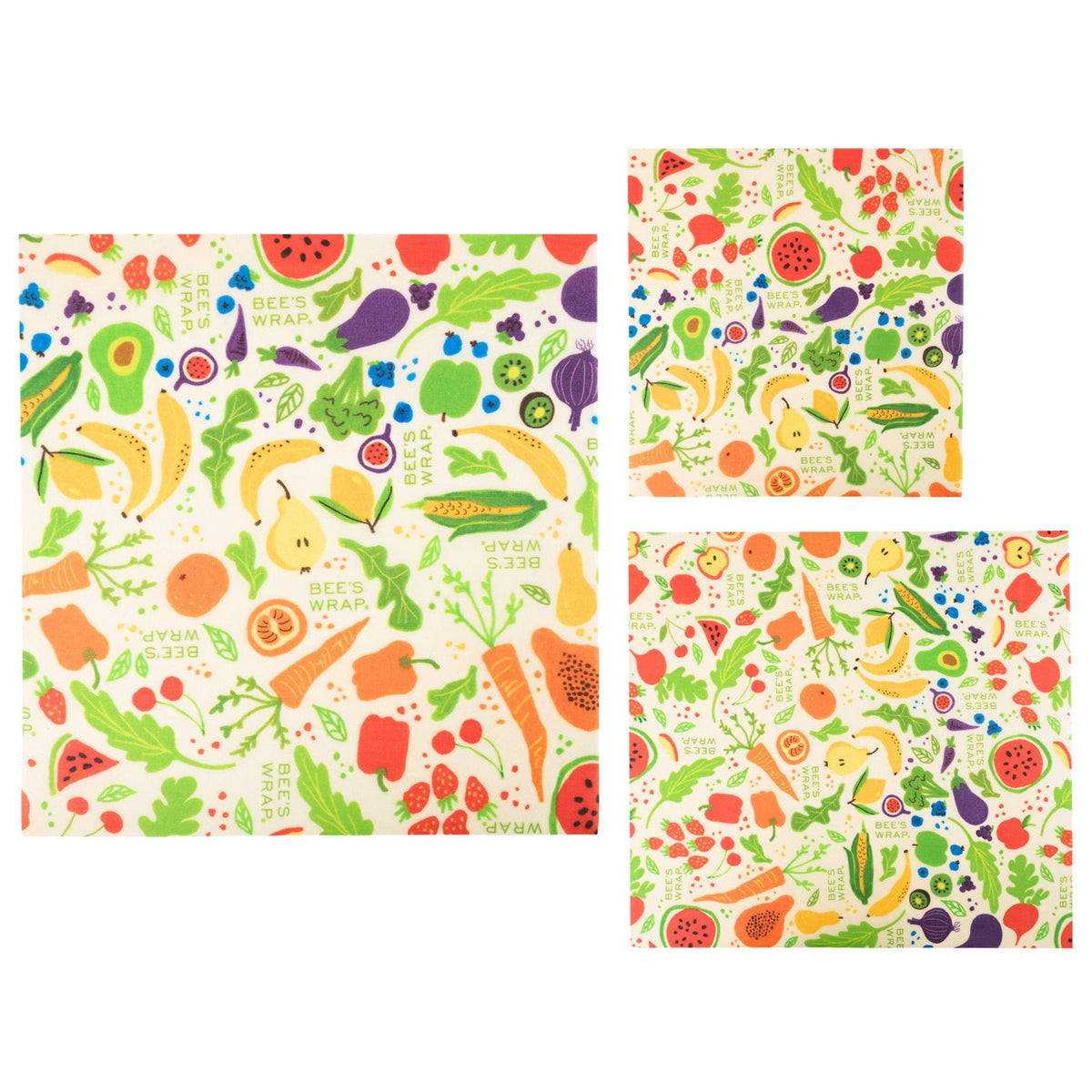 Bee's Wrap Food Storage - Waxed Cotton Cloth, 3-Pack