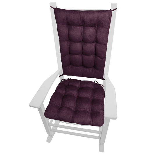 MicroSuede Eggplant Rocking Chair Cushions - Latex Foam Fill