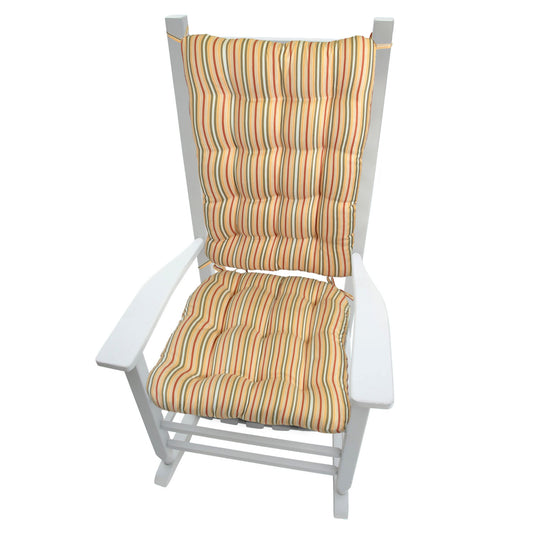 Mimosa Stripe Rocking Chair Cushions - Never Flatten Rocker Chair Cushion