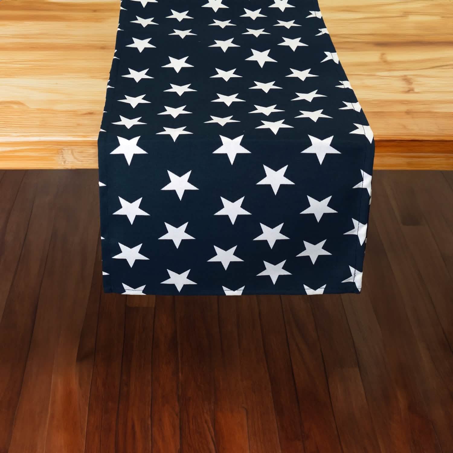 Stars Navy Blue 72" Table Runner - Rectangle - Hemmed