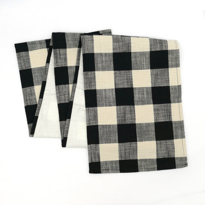 Buffalo Check Black & Cream 72" Table Runner - Rectangle - Hemmed