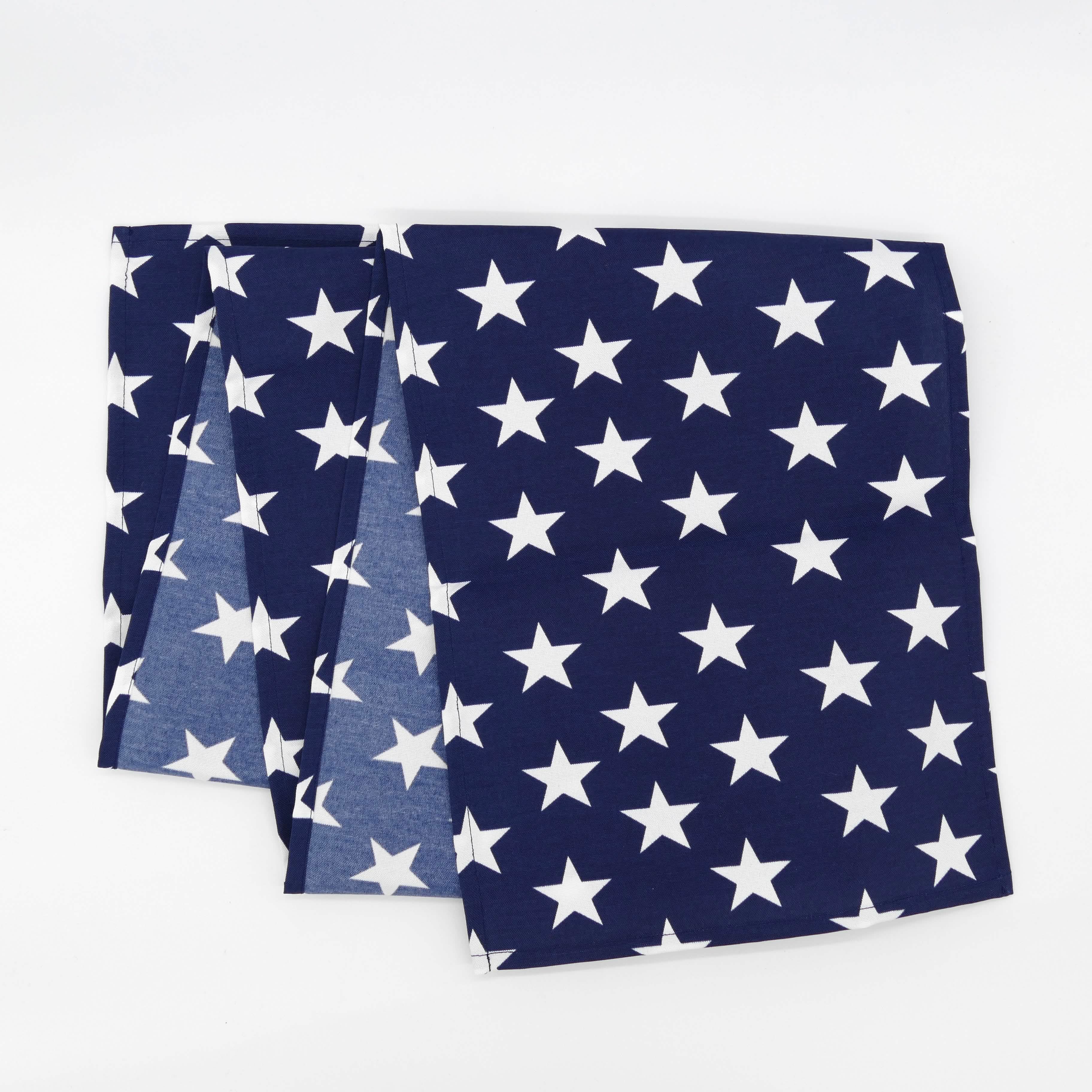 Stars Navy Blue 72" Table Runner - Rectangle - Hemmed