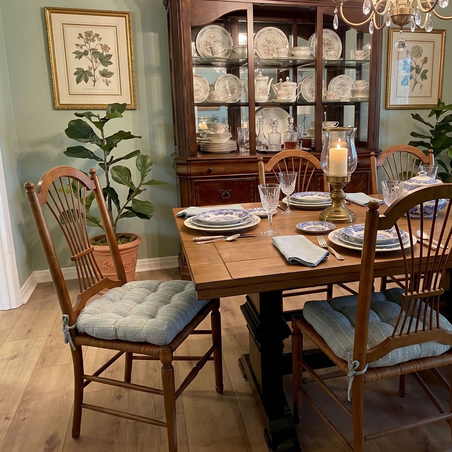turquoise dining chair cushions tie-back dining chairs in formal dining room decorated in traditional style