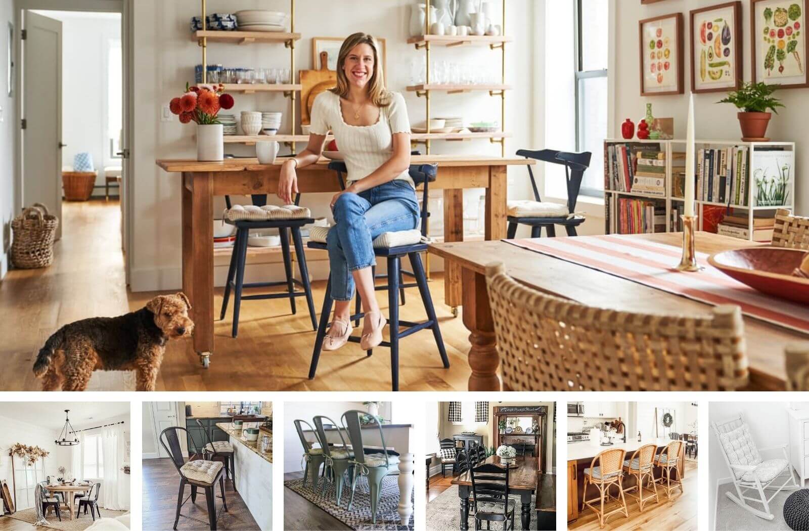 barnett home decor dining chair cushions at pottery barn dining table in brooklyn kitchen as featured in apartment therapy