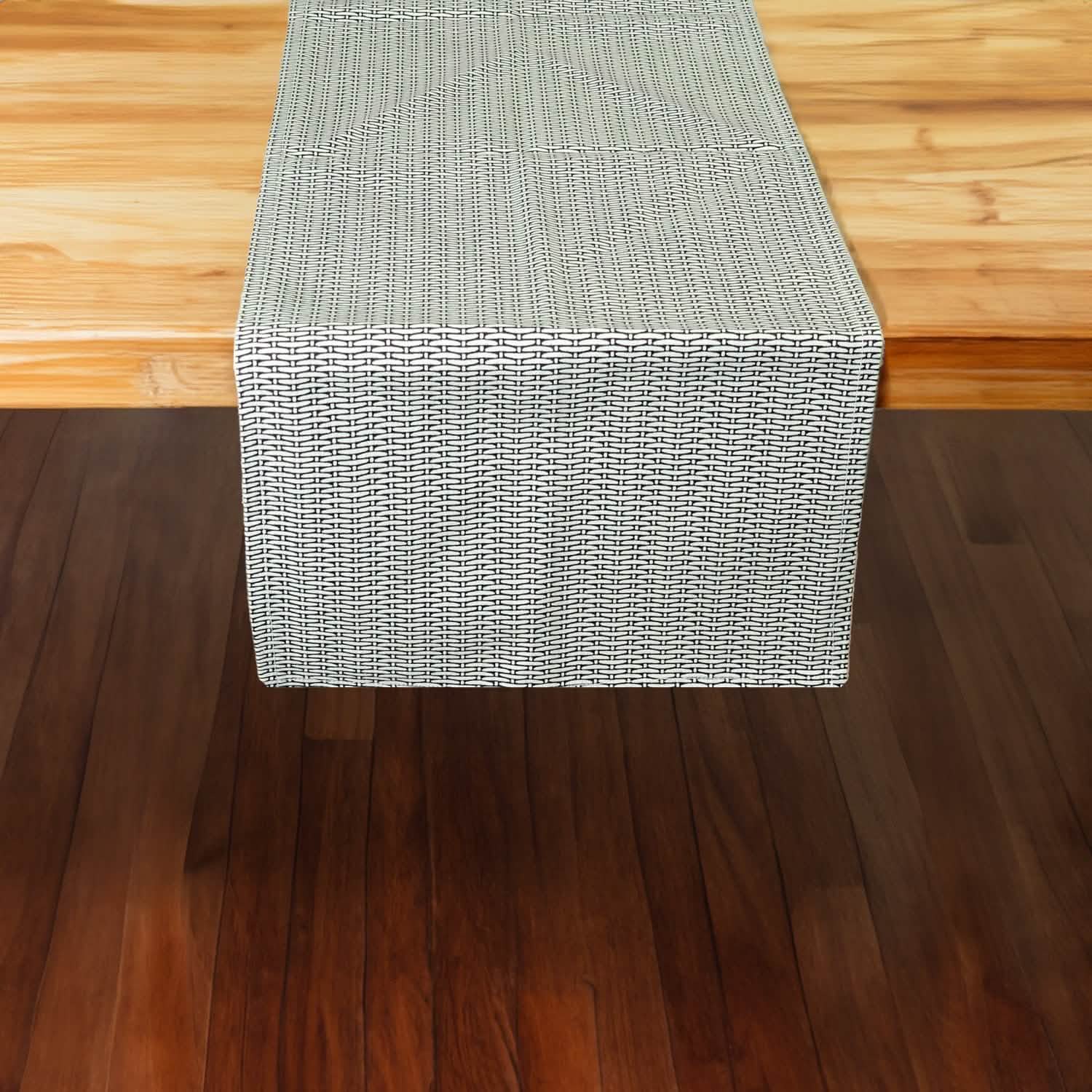 Basketweave Black 72" Table Runner - Rectangle - Hemmed