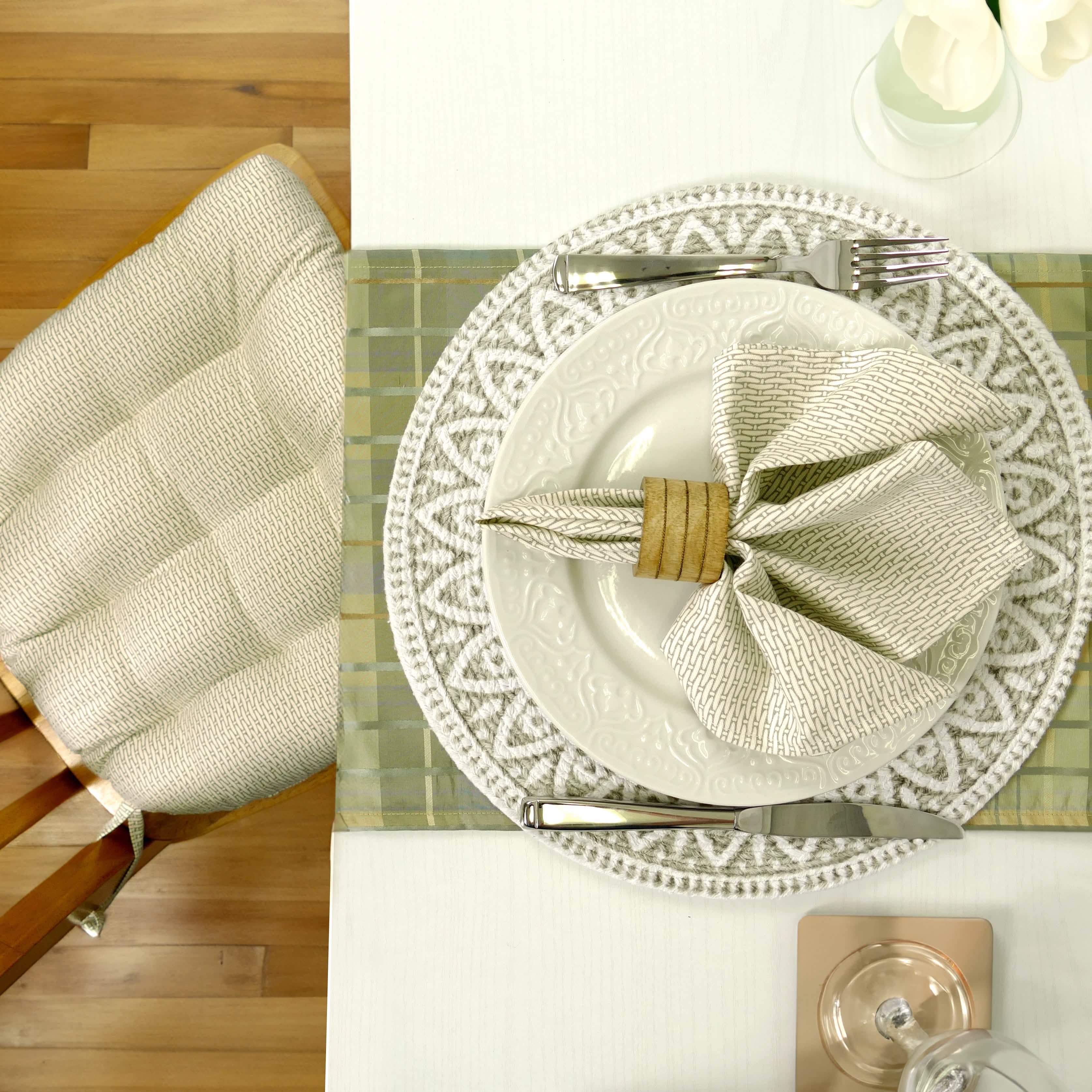 Silk Plaid Aqua 72" Table Runner - Rectangle - Hemmed