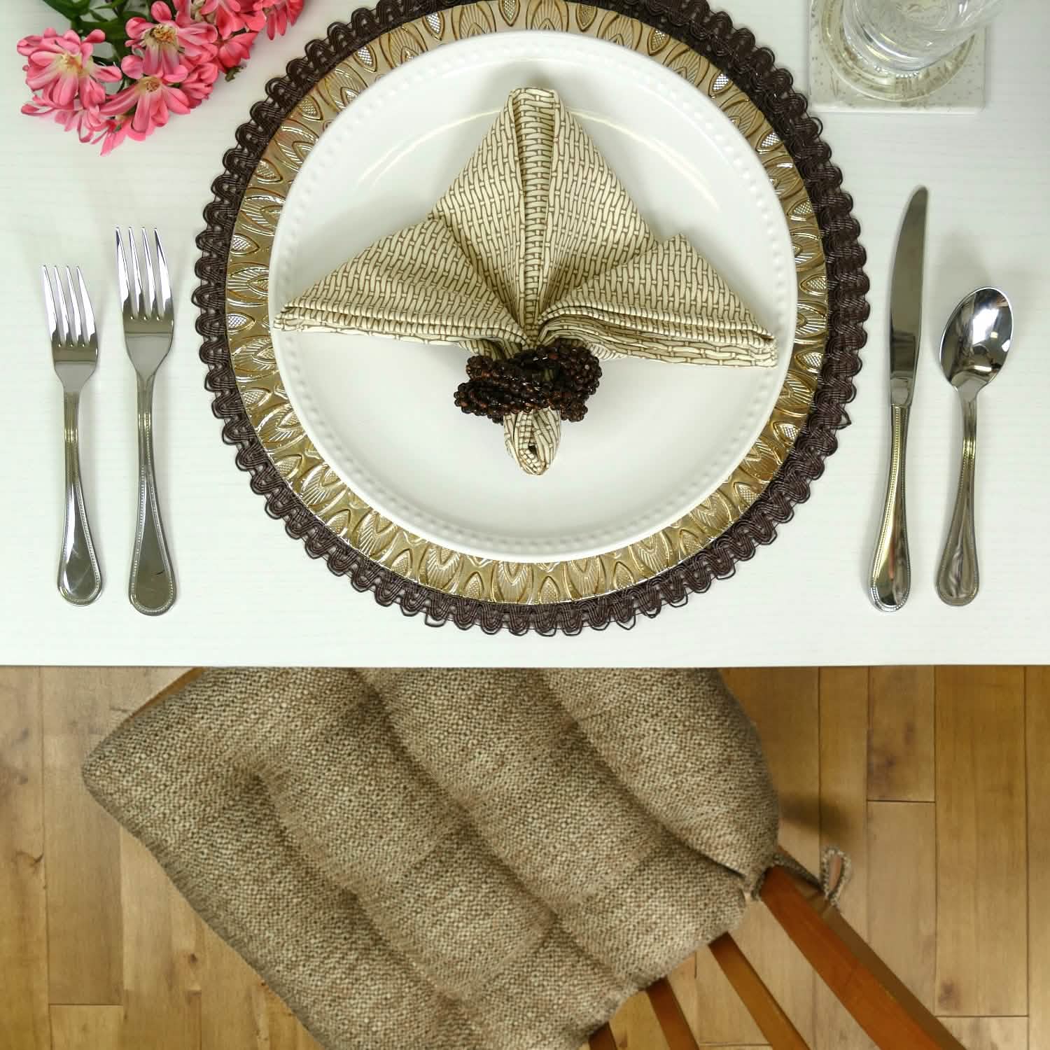 Basketweave Natural Cloth Napkins Set of 4