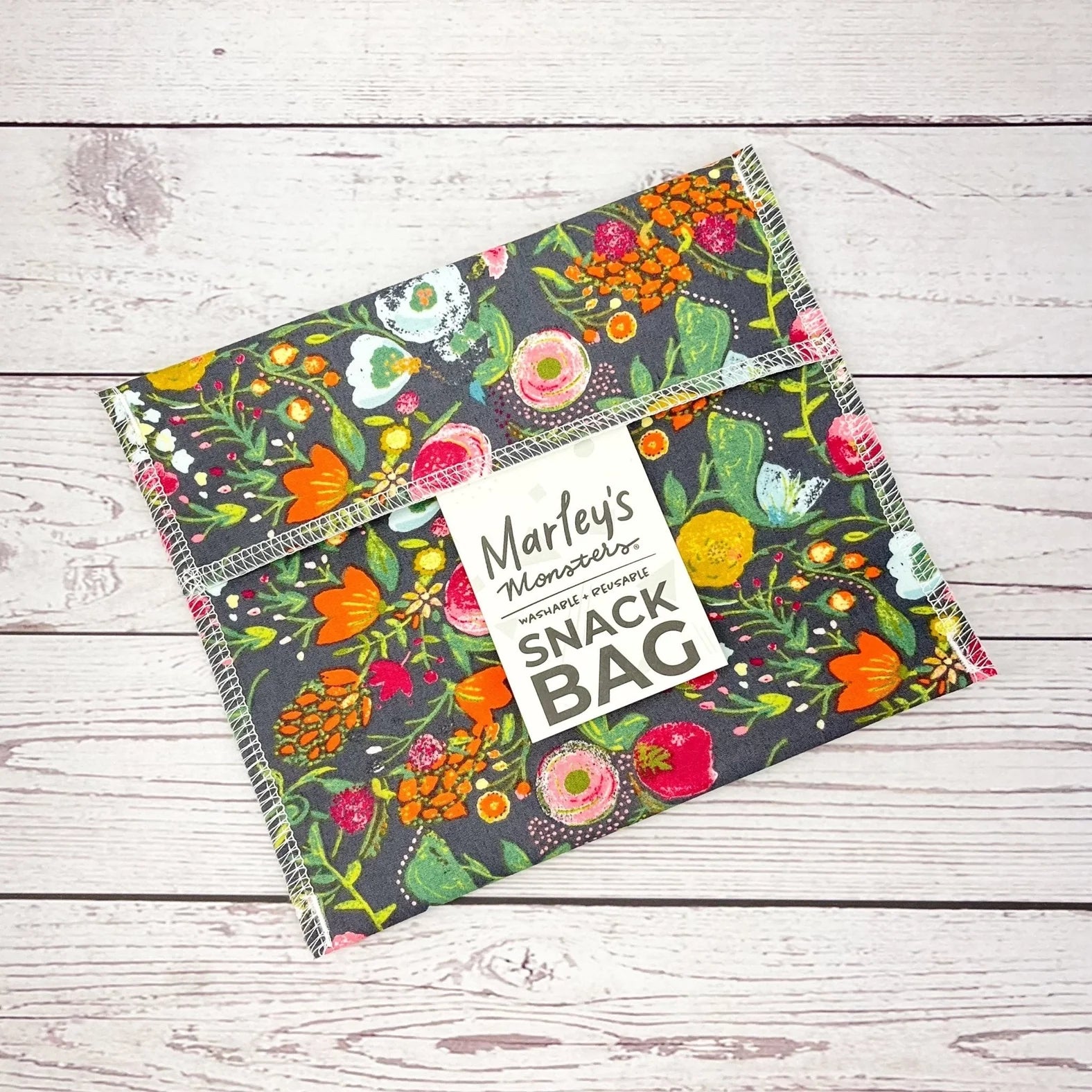Reusable Snack Bag - 100% Cotton with BPA-Free Waterproof Lining, Washable