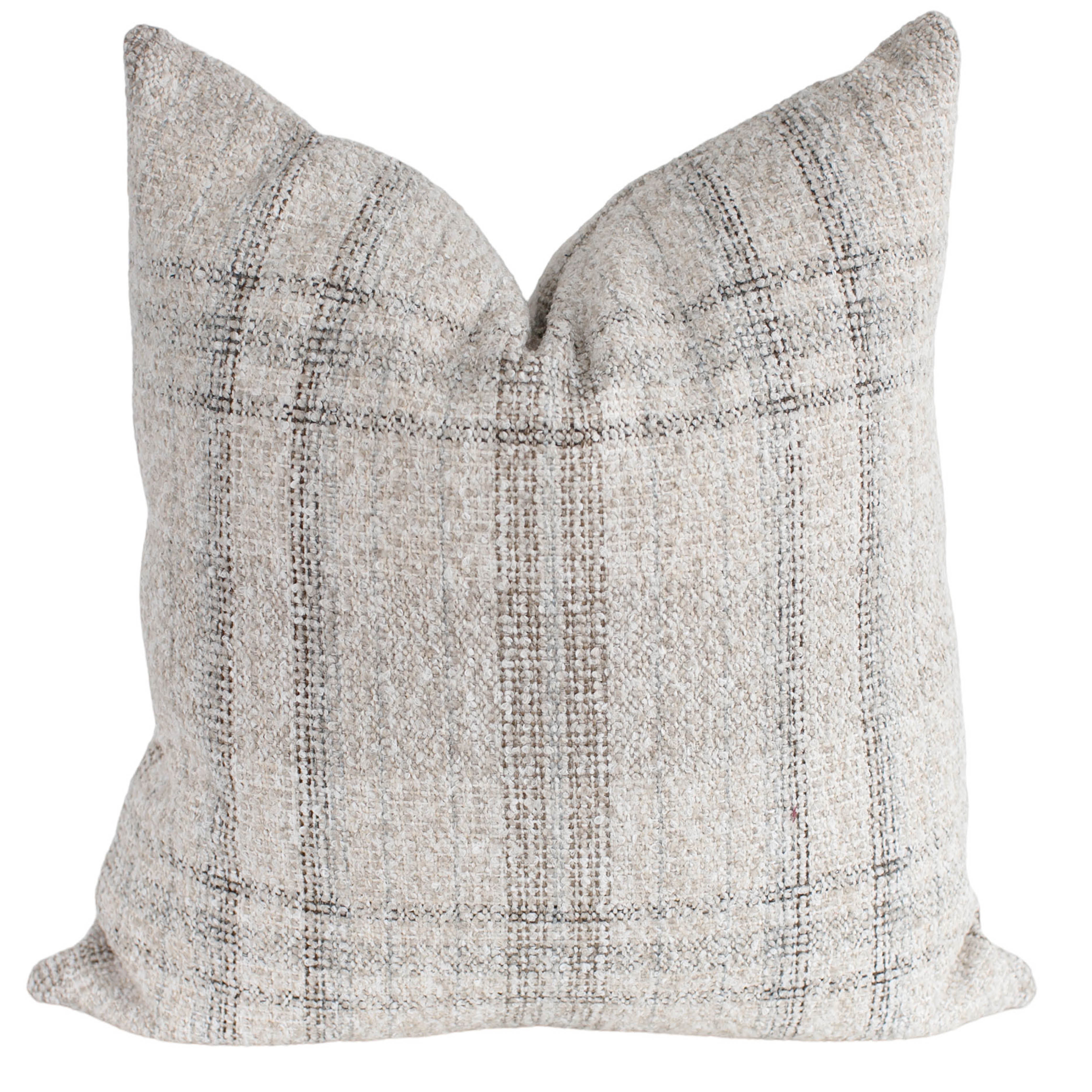 Bennett Plaid Throw Pillow Cover - Neutral - 18", 20"
