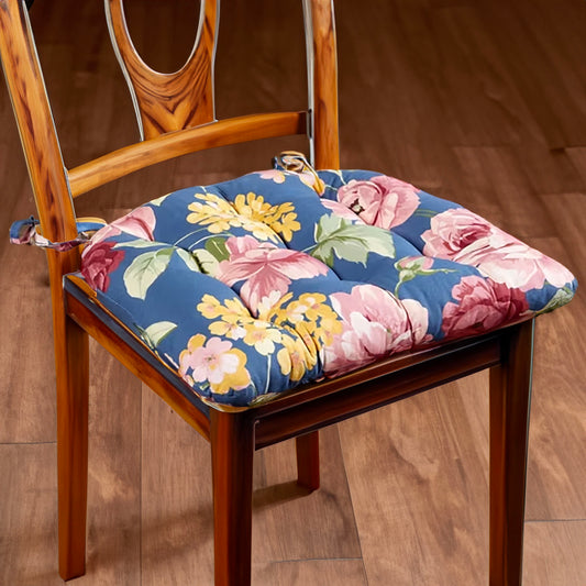 blue floral indoor dining room chair cushions