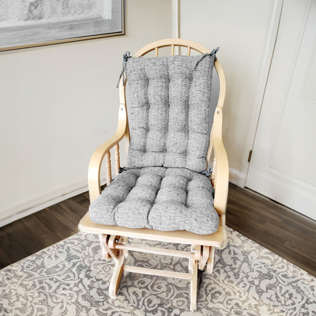 Brisbane Silver Grey Rocking Chair Cushions Latex Foam