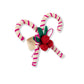 Candy Cane Napkin Ring - Pink and White Candy Canes with Red Berries and Green Leaves