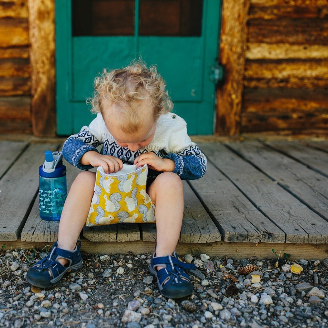 Reusable Snack Bag - 100% Cotton with BPA-Free Waterproof Lining, Washable