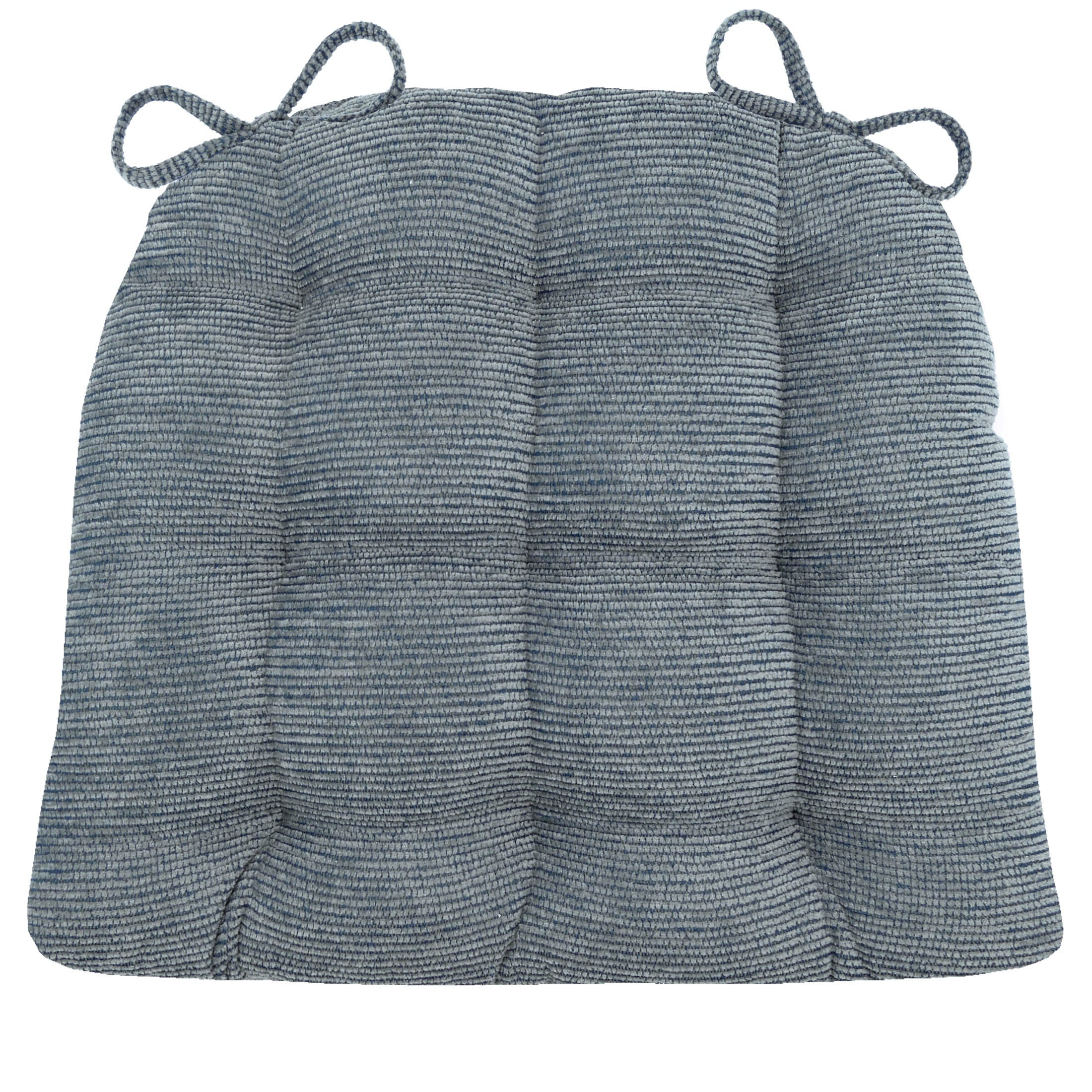 chenille grey dining chair cushion with ties