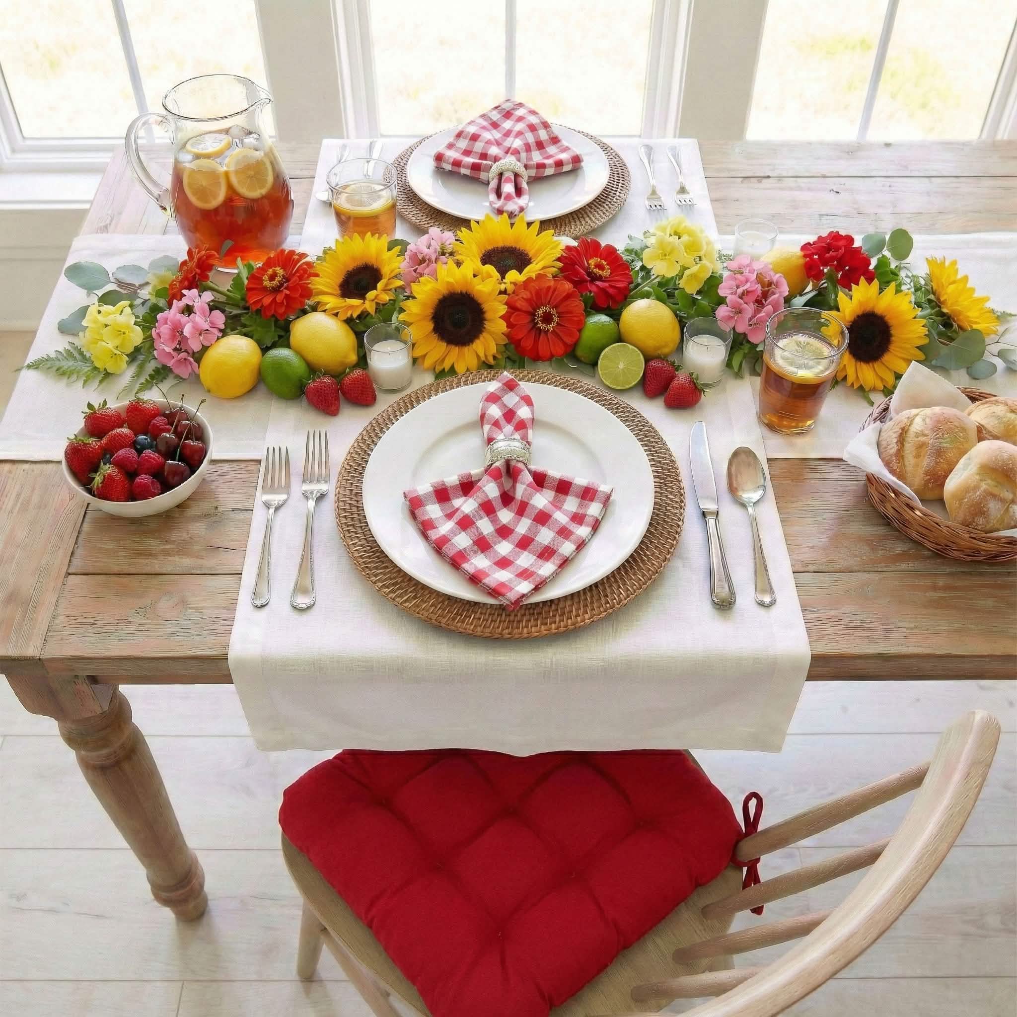 Classic Check Red Cloth Napkins - Set 8