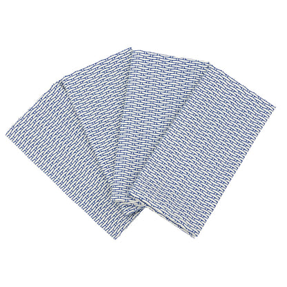 Basketweave Blue Cloth Napkins Set of 4