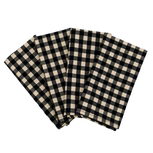 Farmhouse Check Black Cloth Napkins Set of 4