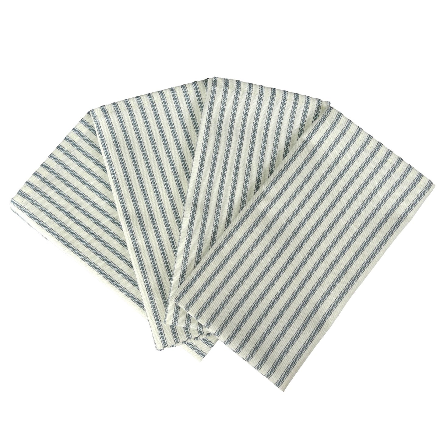 Ticking Stripe Berlin Blue Cloth Napkins Set of 4