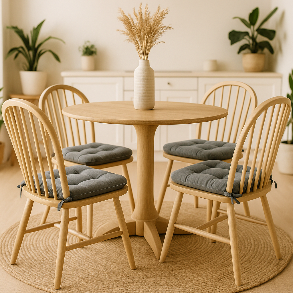 Corduroy Pinwale Silver Grey Dining Chair Pad - Latex Foam Fill