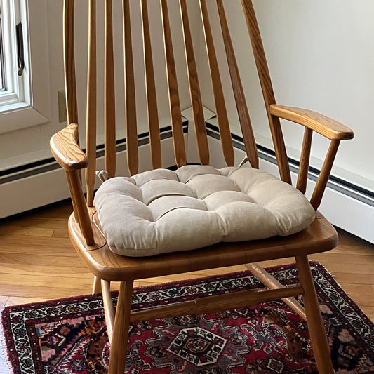 corduroy dining chair pad on windsor dining chair