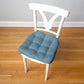 Cotton Duck Bluebell Dining Chair Pads  - Never Flatten Chair Cushion Colonial Blue