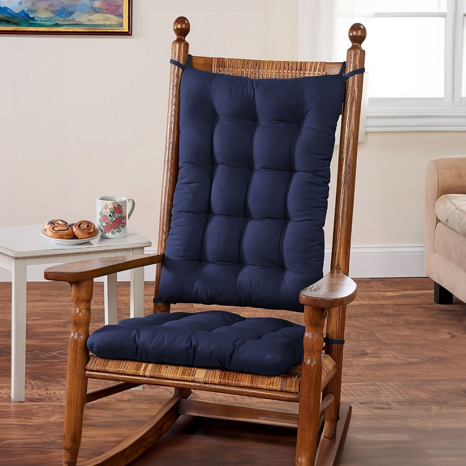 Universal Indoor Rocking Chair Cushion Alcott Hill Fabric: Cream