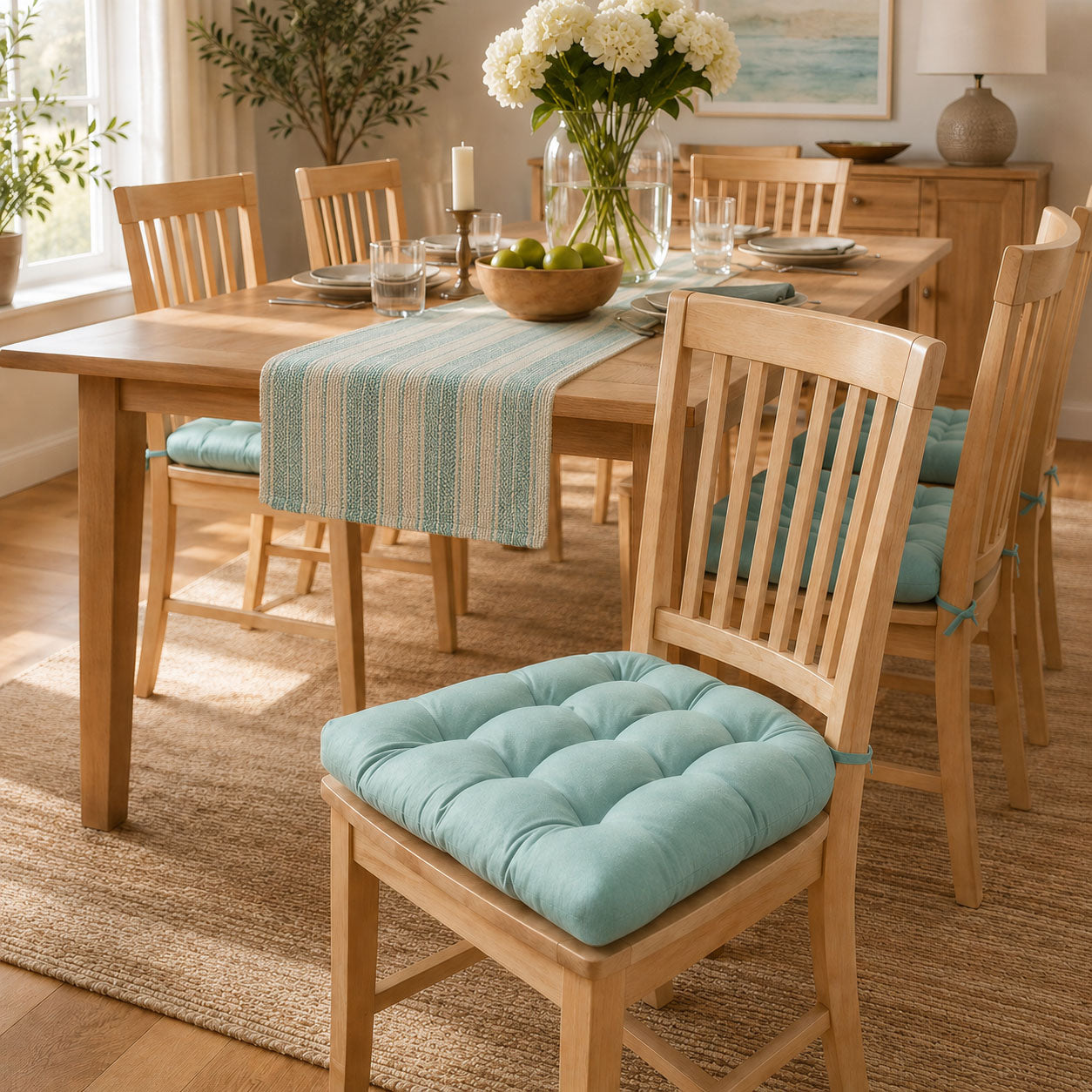 Cotton Duck Spa Solid Color Dining Chair Pads  - Made in USA - 100% Cotton - Machine Washable (Copy) (Copy)