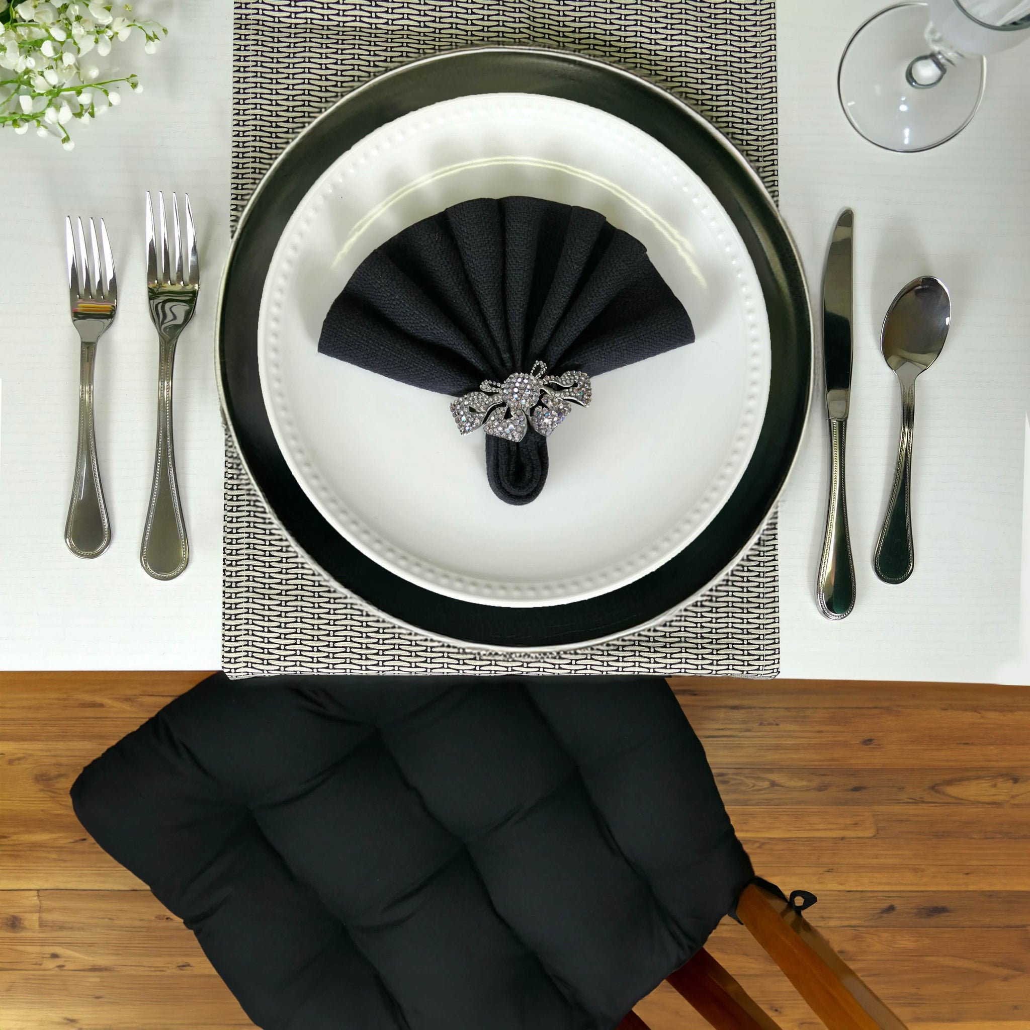 Cotton Duck Black Cloth Napkins Set of 4