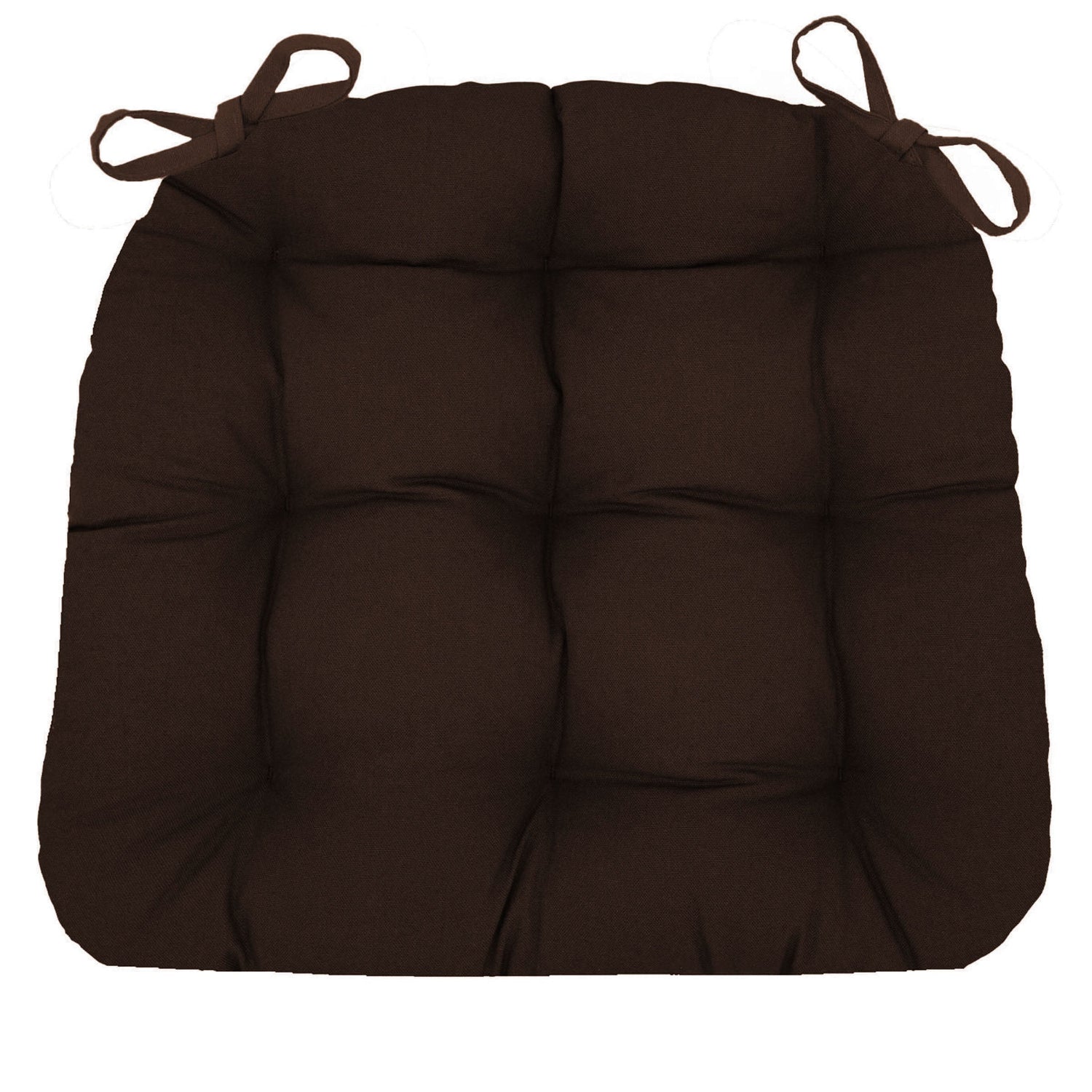Cotton Duck Brown Solid Color Dining Chair Pads - Made in USA