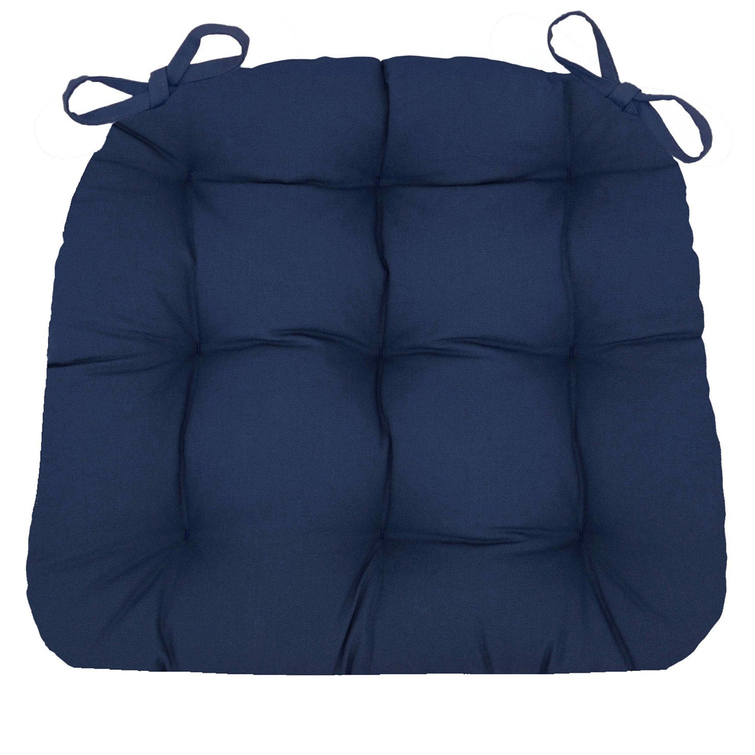 Cotton Duck Navy Blue Solid Color Dining Chair Pads - Barnett Home Decor - Navy Blue