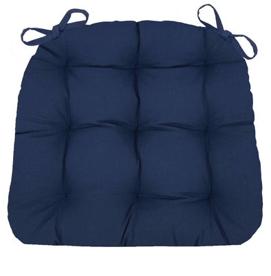 Cotton Duck Navy Blue Solid Color Dining Chair Pads - Barnett Home Decor - Navy Blue