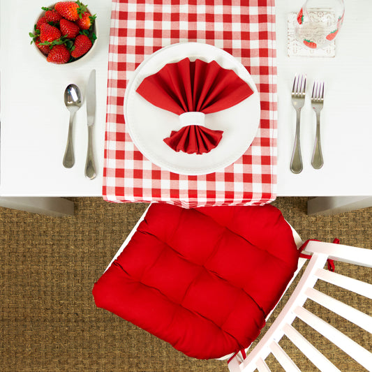 Cotton Duck Red Cloth Napkins Set of 4