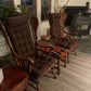 brown rocking chair cushions on wooden glider chairs with headrest cushions