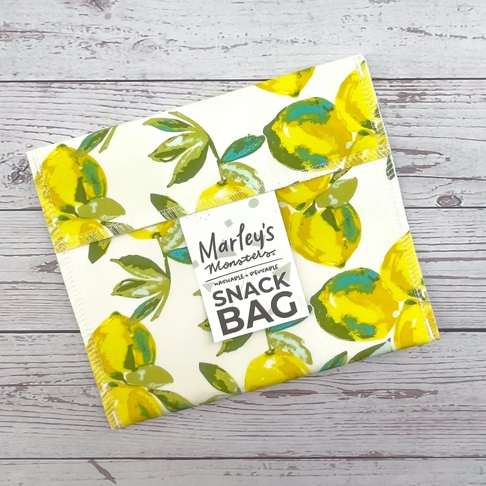 Reusable Snack Bag - 100% Cotton with BPA-Free Waterproof Lining, Washable