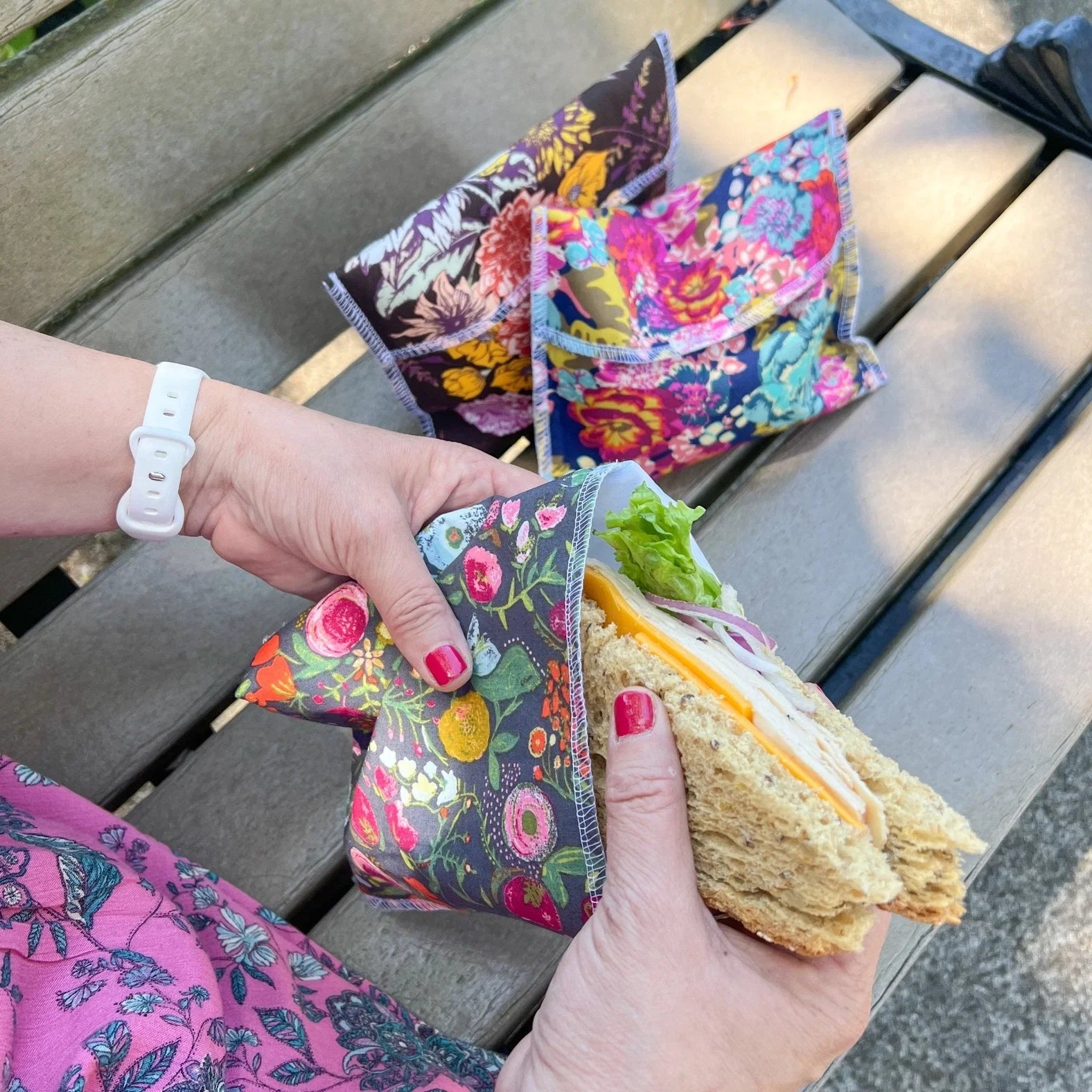 Reusable Snack Bag - 100% Cotton with BPA-Free Waterproof Lining, Washable