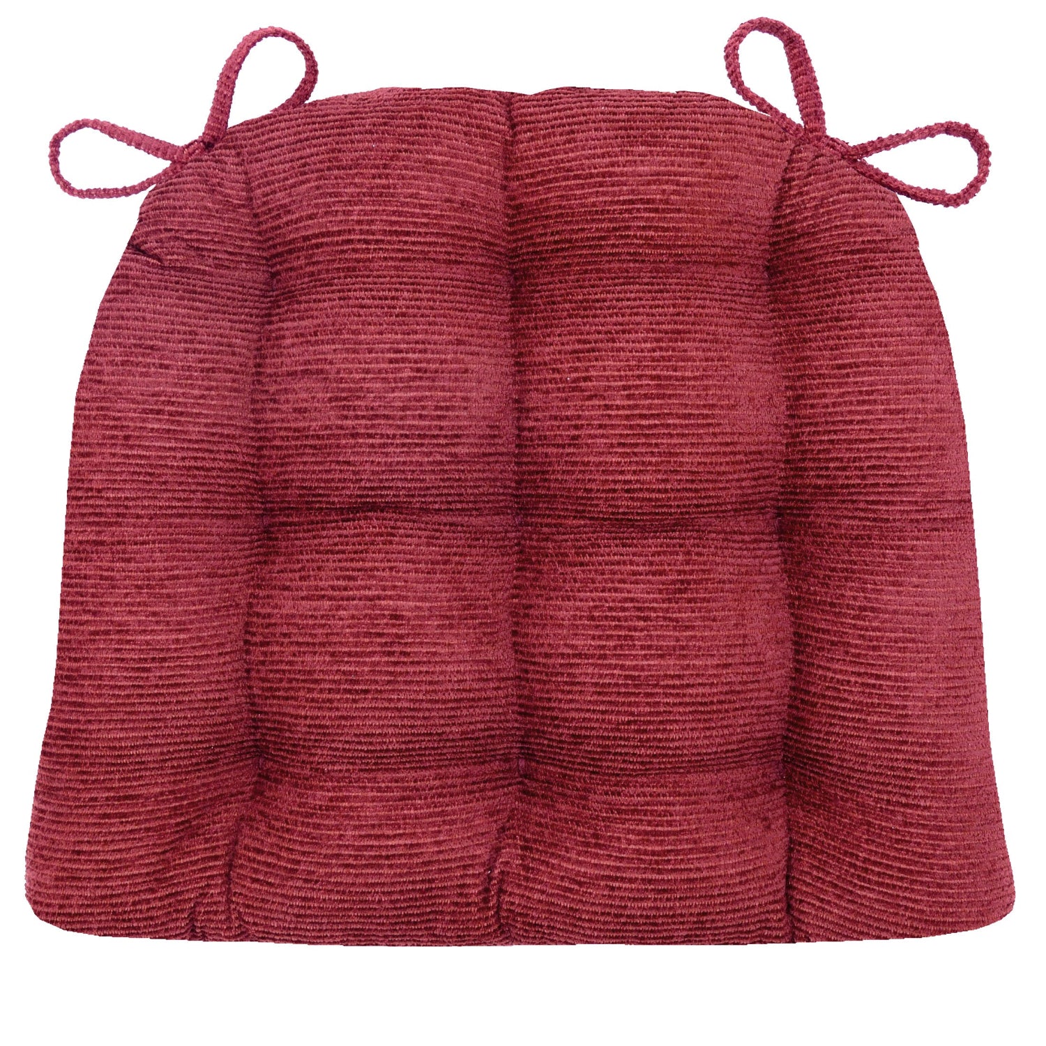 Chenille Rib Claret Red Dining Chair Cushion - Barnett Home Decor - Red