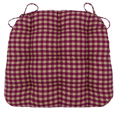 Checkers Red and Tan Dining Chair Cushion | Barnett Home Decor | Red & Tan