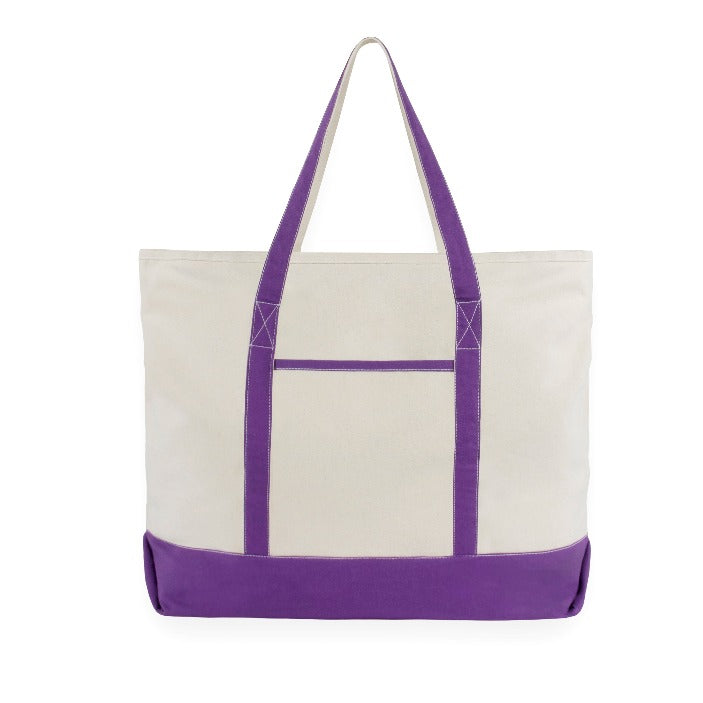 Extra Large Canvas Tote - 100% Organic Cotton, Zipper Close