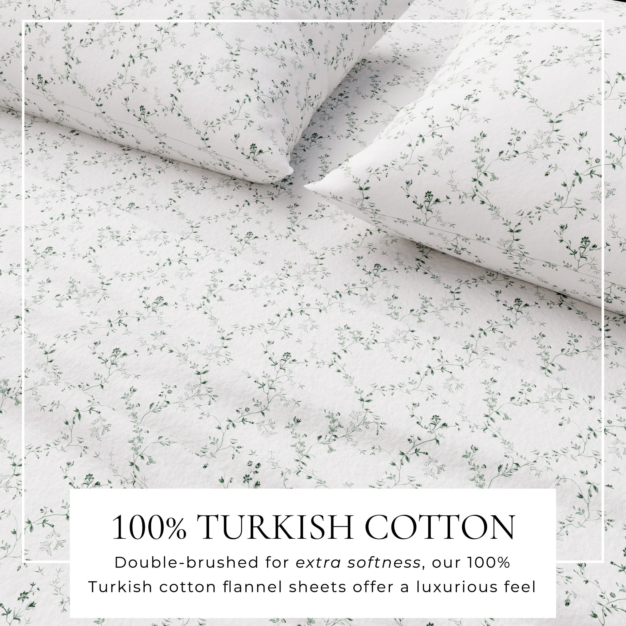 Turkish Cotton Flannel Sheet Set - Winter Floral Collection