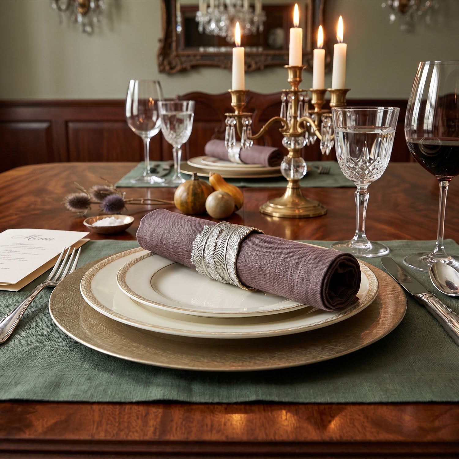 Pewter Feather Napkin Ring