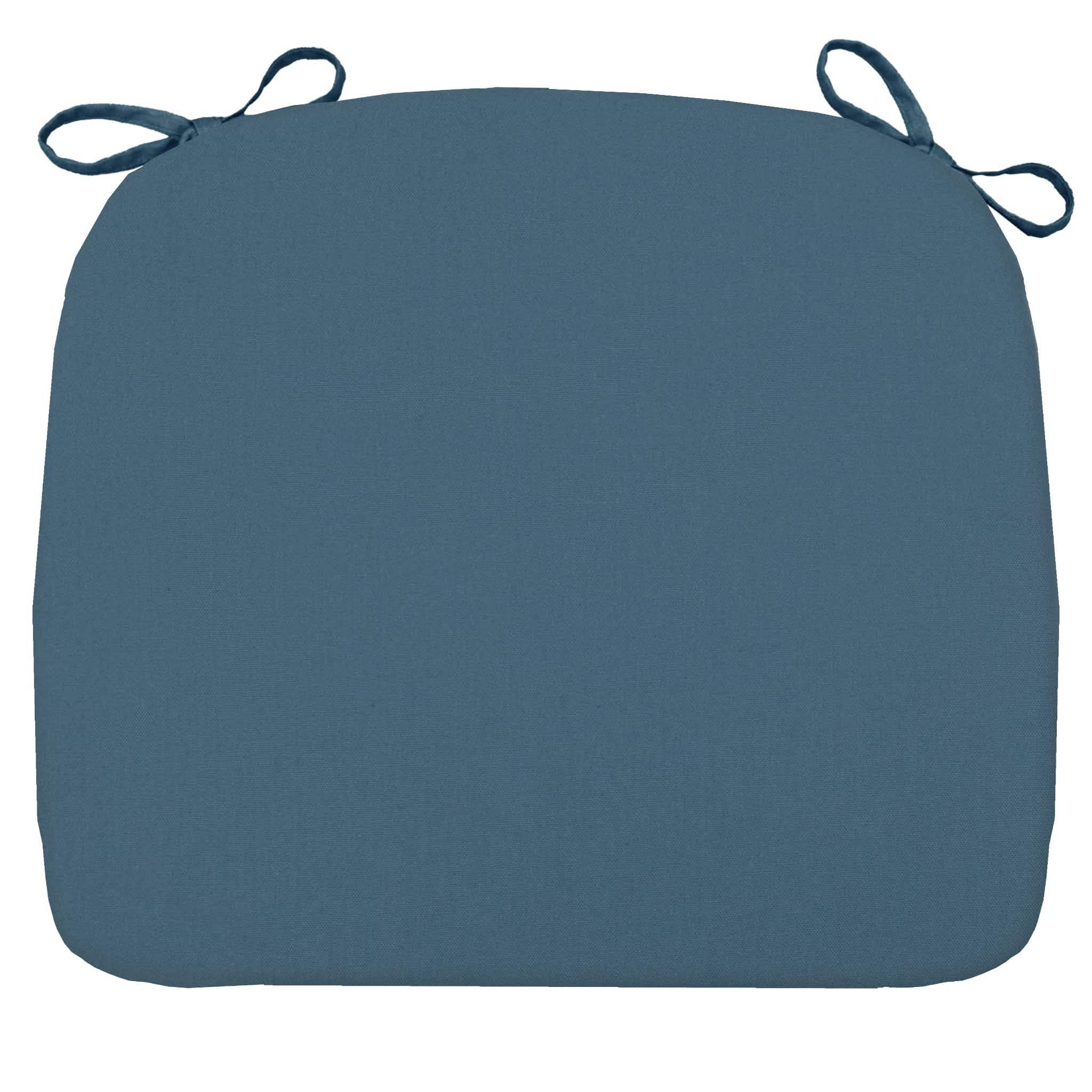 Cotton Duck Bluebell Flat Chair Pads  - Polyurethane Foam Fill - Solid Color