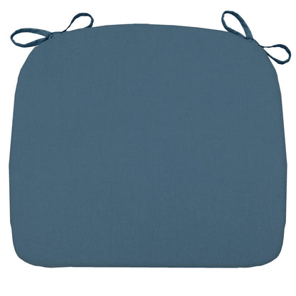 Cotton Duck Bluebell Flat Chair Pads  - Polyurethane Foam Fill - Solid Color