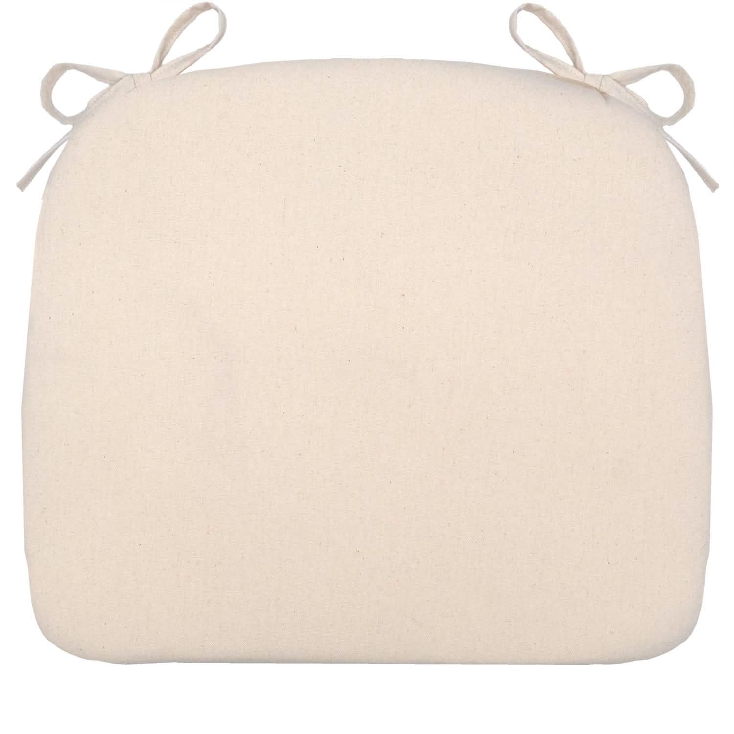 Cotton Duck Natural Flat Chair Pads  - Polyurethane Foam Fill
