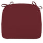 Cotton Duck Wine Flat Chair Pads  - Polyurethane Foam Fill - Welted Cranberry