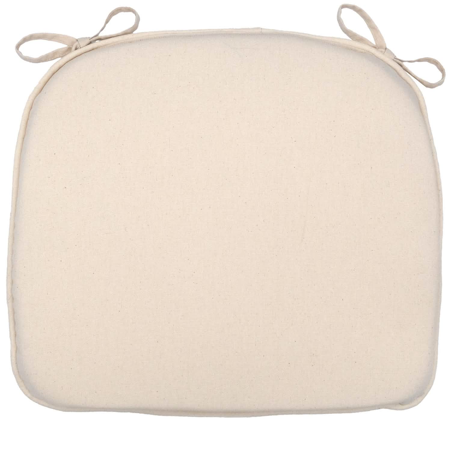 Cotton Duck Natural Flat Chair Pads  - Polyurethane Foam Fill