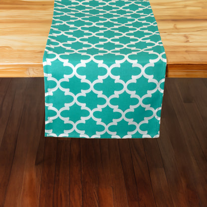 Fulton Ogee Aqua 72" Table Runner - Rectangle