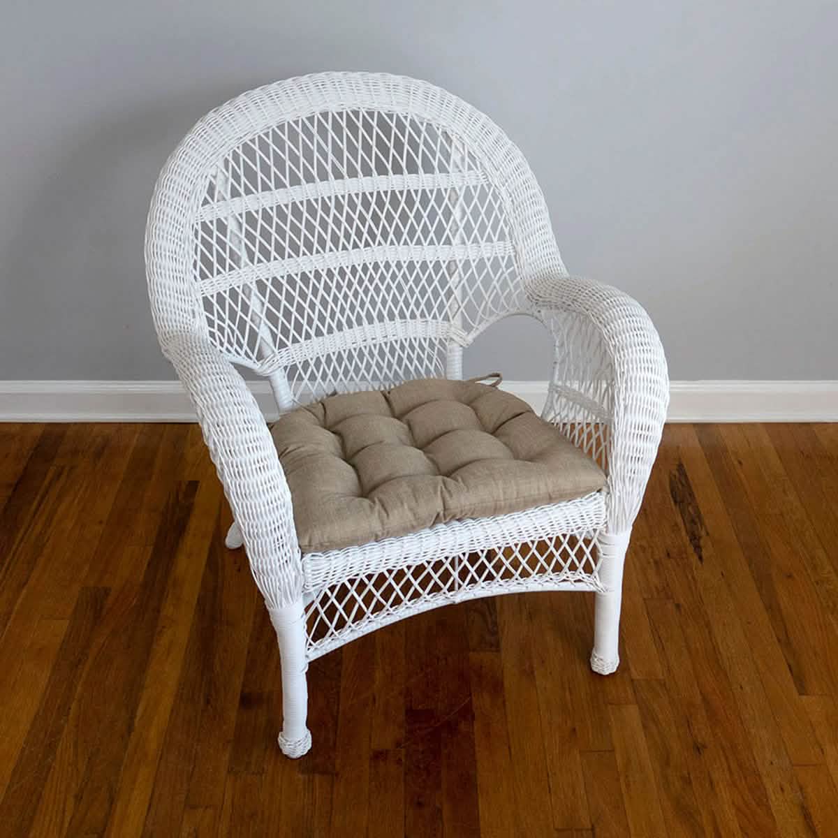 Hayden Beige Dining Chair Pads - Latex Foam Fill - Reversible