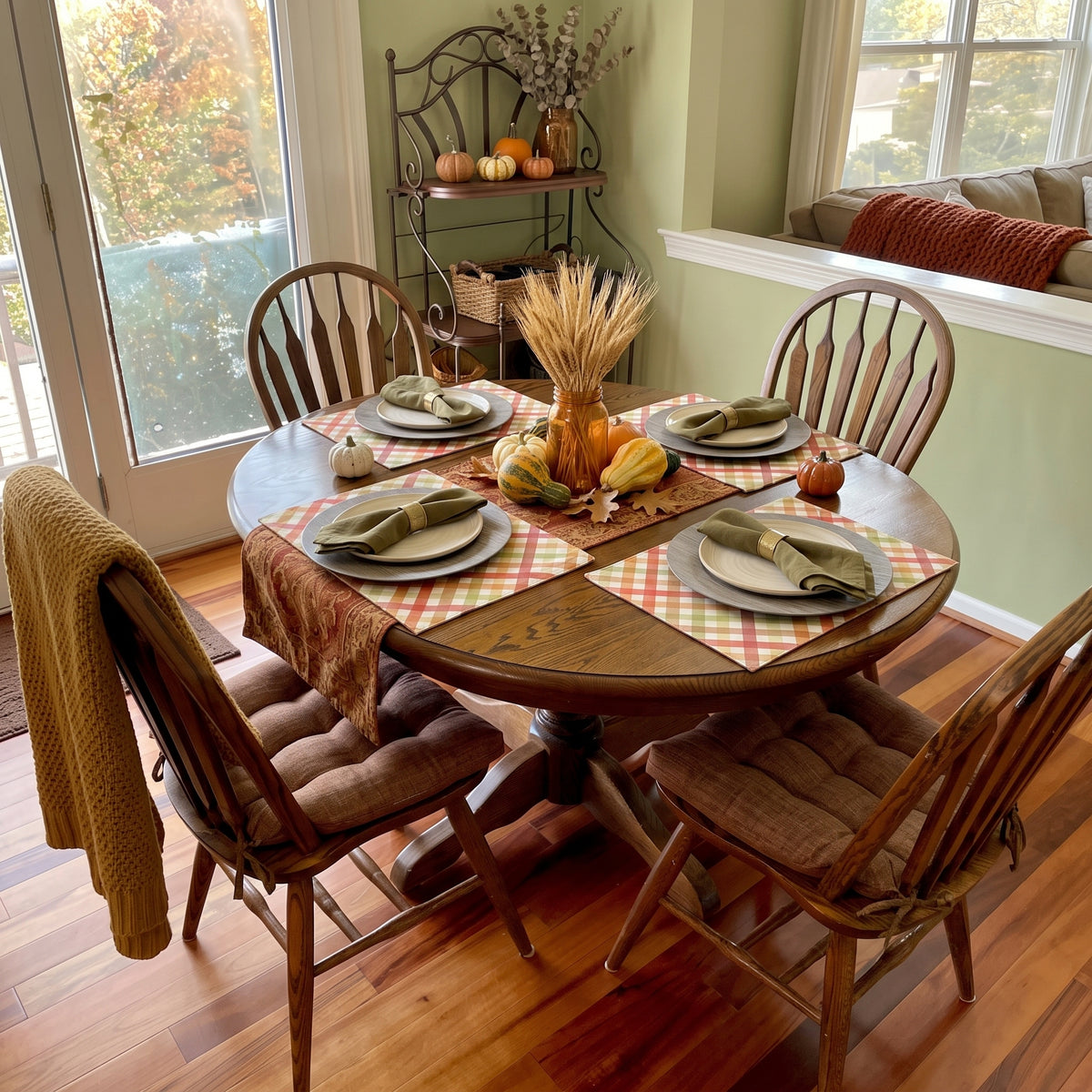 Hayden Pecan Dining Chair Pads - Latex Foam Fill - Reversible