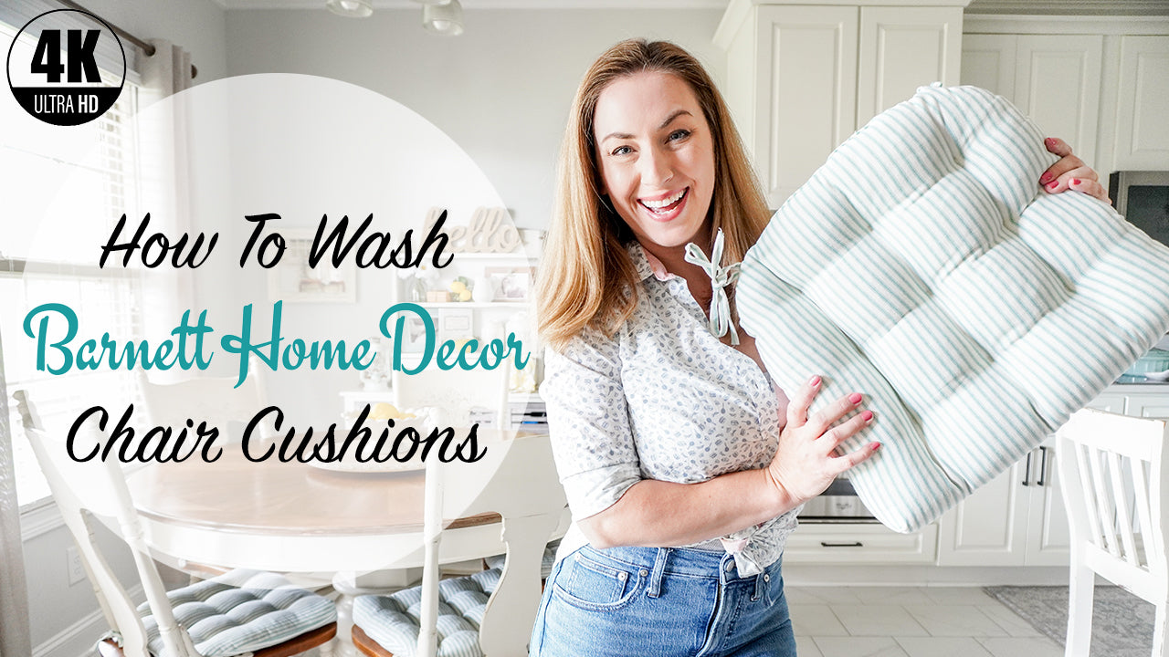 Load video: kate schwanke washes chair cushions from barnett home decor in this how to wash chair cushions video