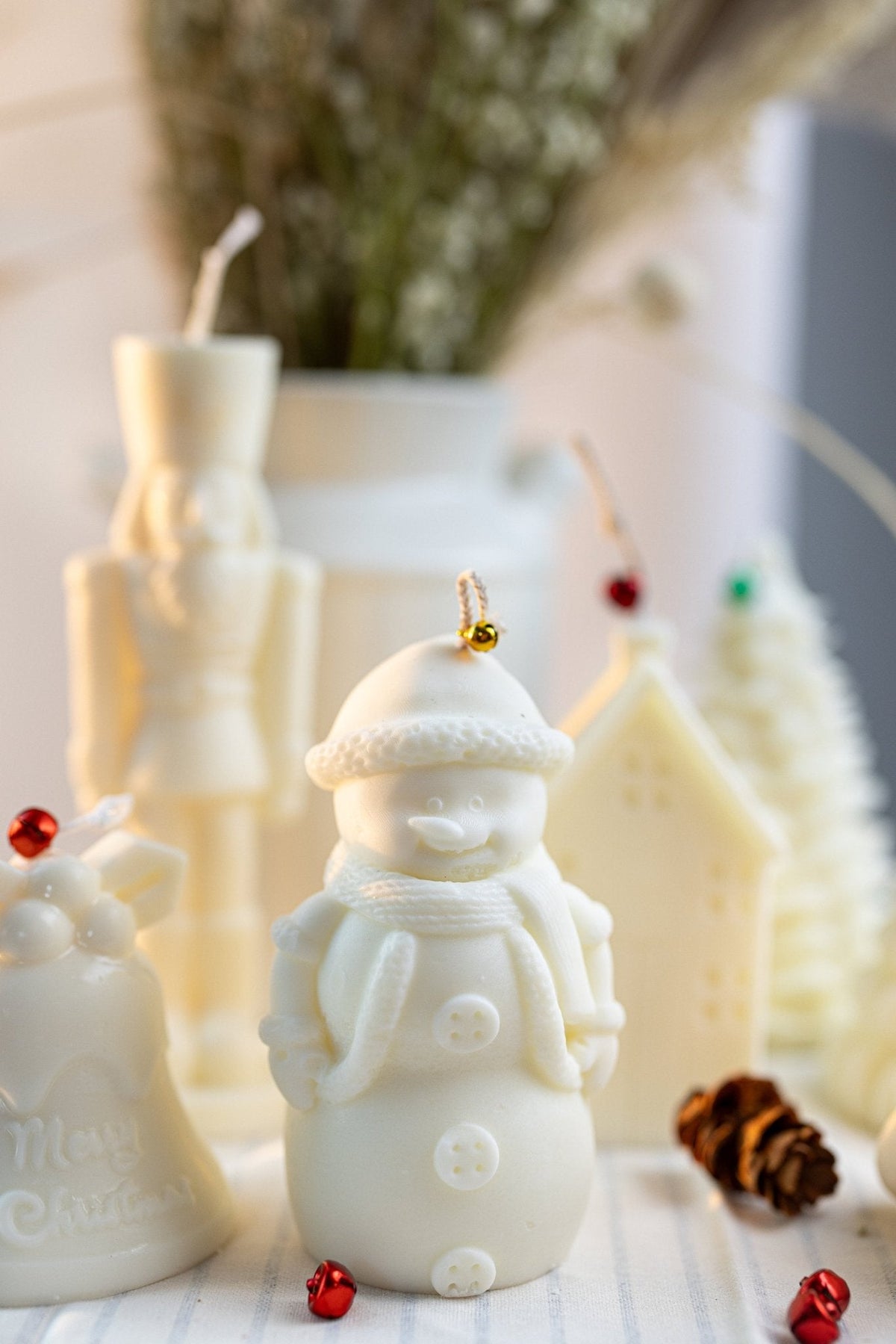 Christmas Candle Set - Christmas Tree, Snowman, Nutcracker - Soy, Scented or Unscented - Festive Holiday Candles